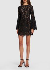 Michael Kors Floral Lace Cotton Blend Mini Dress