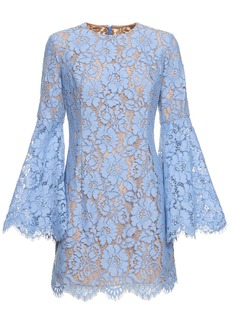 Michael Kors Floral Lace Cotton Blend Mini Dress
