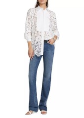 Michael Kors Floral Lace Tuxedo Shirt