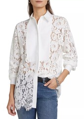 Michael Kors Floral Lace Tuxedo Shirt