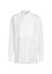 Michael Kors Floral Lace Tuxedo Shirt