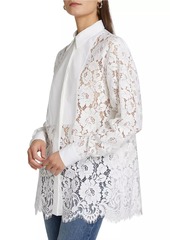 Michael Kors Floral Lace Tuxedo Shirt