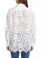 Michael Kors Floral Lace Tuxedo Shirt