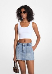 Michael Kors Frayed Denim Mini Skirt