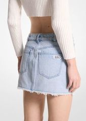 Michael Kors Frayed Denim Mini Skirt