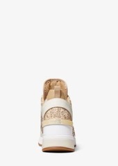 Michael Kors Georgie Animal Print Logo and Leather Trainer