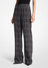 Michael Kors Glen Plaid Silk Crepe De Chine Pajama Pants