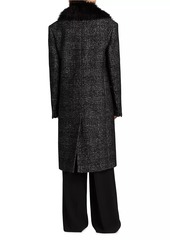 Michael Kors Glen Plaid Wool-Blend Chesterfield Coat