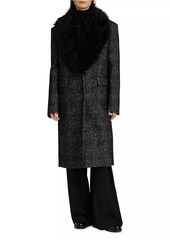 Michael Kors Glen Plaid Wool-Blend Chesterfield Coat