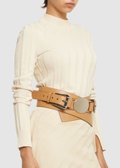 Michael Kors Gloria Leather Double Buckle Large Belt