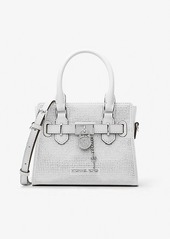 Michael Kors Hamilton Extra-Small Crystal Embellished Washed Denim Satchel