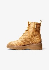 Michael Kors Haskell Animal Print Logo Canvas Boot