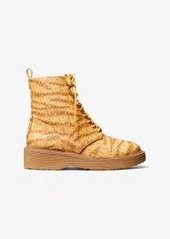 Michael Kors Haskell Animal Print Logo Canvas Boot