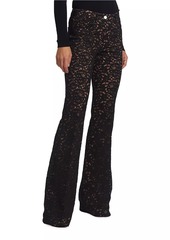 Michael Kors High-Rise Boot-Cut Lace Jeans