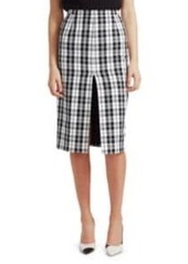 Michael Kors High-Slit Tartan Pencil Skirt