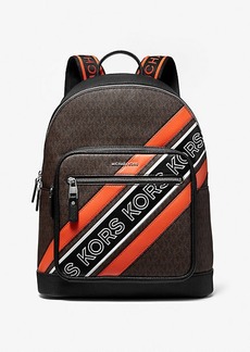 Michael Kors Hudson Logo Embossed Stripe Backpack