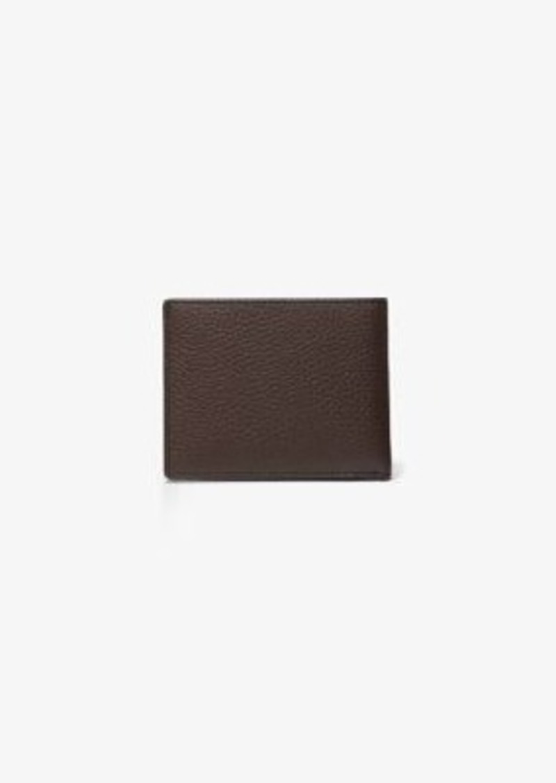 Hudson Logo Embossed Pebbled Leather Billfold Wallet