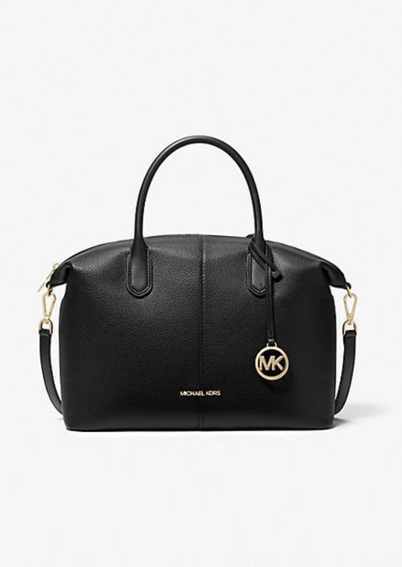 Michael Kors Hyde Large Pebbled Leather Satchel