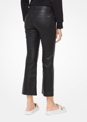 Michael Kors Izzy Leather Cropped Flared Pants
