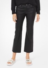 Michael Kors Izzy Leather Cropped Flared Pants