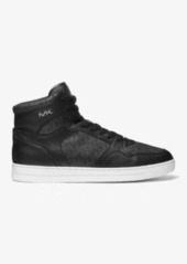 Michael Kors Jacob Leather and Signature Logo High-Top Sneaker