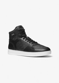 Michael Kors Jacob Leather and Signature Logo High-Top Sneaker