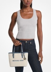 Michael Kors Jet Set Travel Extra-Small Canvas Top-Zip Tote Bag