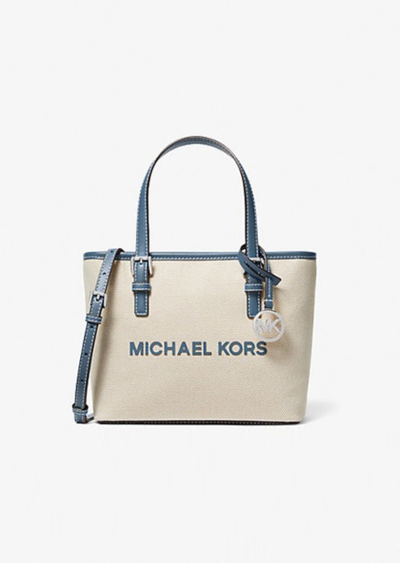 Michael Kors Jet Set Travel Extra-Small Canvas Top-Zip Tote Bag