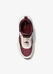 Michael Kors Katrina Signature Logo and Metallic Lizard Embossed Trainer