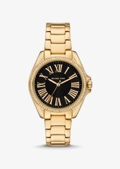 Michael Kors Kaycie Pavé Gold-Tone Watch