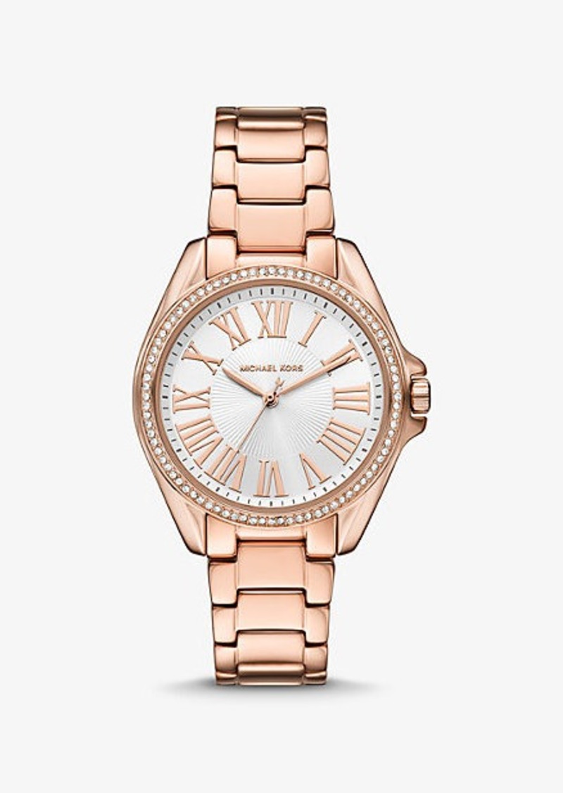 Michael Kors Kaycie Pavé Rose Gold-Tone Watch