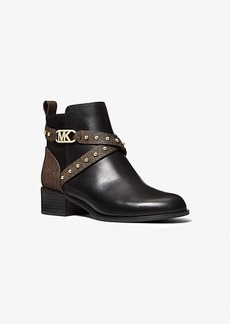 Michael Kors Kincaid Leather and Studded Logo Ankle Boot