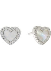 Michael Kors Kors Love Pave and Mother-of-Pearl Heart Earrings
