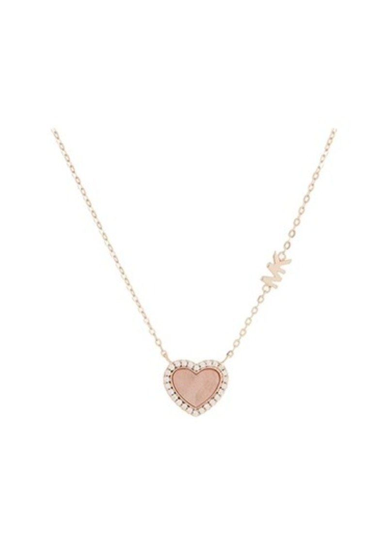 Michael kors best sale pave heart necklace