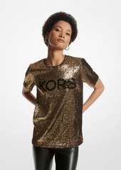 Michael Kors KORS Sequined Stretch Tulle T-Shirt