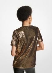 Michael Kors KORS Sequined Stretch Tulle T-Shirt