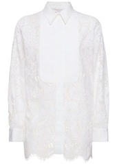 Michael Kors Lace Contrast Cotton Blend Shirt