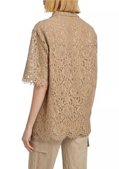 Michael Kors Lace Cotton-Blend Camp Shirt