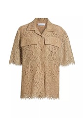 Michael Kors Lace Cotton-Blend Camp Shirt