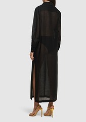 Michael Kors Lace-up Crepe Caftan Dress