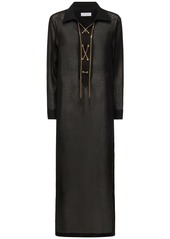 Michael Kors Lace-up Crepe Caftan Dress