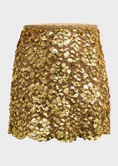 Michael Kors Laminated Lace Sequin-Embellished Mini Skirt