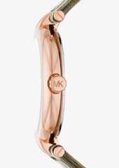 Michael Kors Laney Rose Gold-Tone and Lizard Embossed Leather Watch