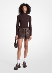 Michael Kors Leather Mini Skirt