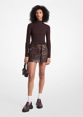 Michael Kors Leather Mini Skirt