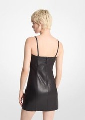 Michael Kors Leather Slip Mini Dress