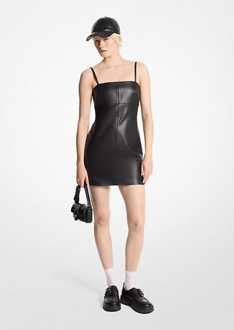 Michael Kors Leather Slip Mini Dress