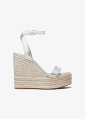 Michael Kors Leighton Metallic Leather Wedge Sandal