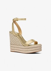 Michael Kors Leighton Metallic Leather Wedge Sandal