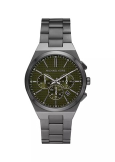 Michael Kors Lennox Gunmetal-Tone Stainless Steel Chronograph Watch/41MM